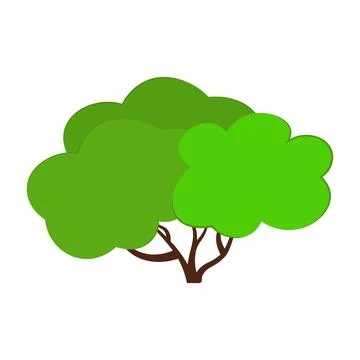Isolated one bush on a white background. Vector flat illustration. Stock Illustration