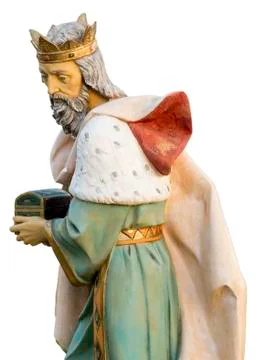 Isolated one of the three magi in nativity scene Stock Photos