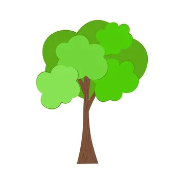 Isolated one tree on a white background. Vector flat illustration. Stock Illustration