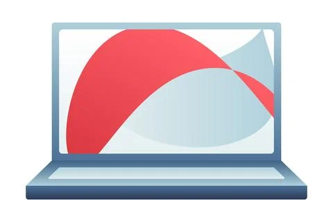 Isolated open laptop with abstract background. Personal laptop computer. Display 스톡 일러스트