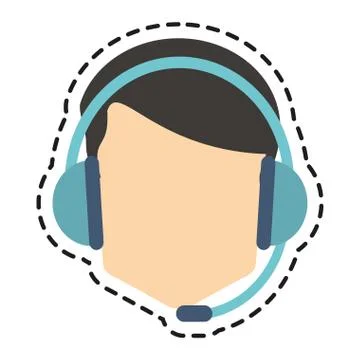 Isolated operator man design Stock Illustration