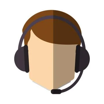Isolated operator man with headphone design Stock Illustration