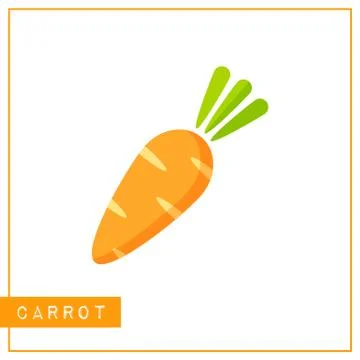 Isolated orange carrot memory training card Stock Illustration