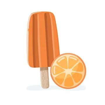 Isolated orange ice pop summer vector illustration Stock Illustration
