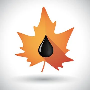 Isolated orange leaf with  an oil drop icon Stock Illustration