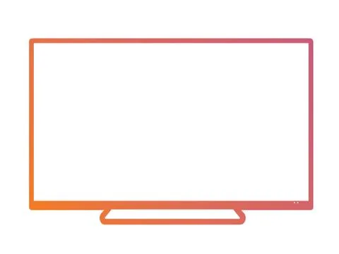 Isolated orange to pink gradient borderless television Stock Illustration