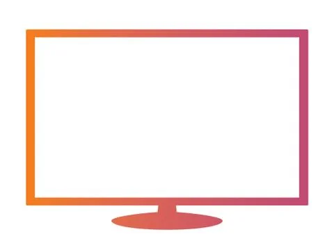 Isolated orange to pink gradient borderless television Stock Illustration