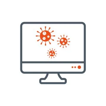 Isolated orange virus inside computer vector design Stock Illustration