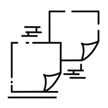 Isolated outline of post it note Office supply icon Vector Stock Illustration