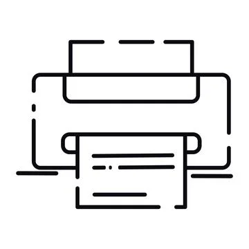 Isolated outline of printer Office supply icon Vector Stock Illustration