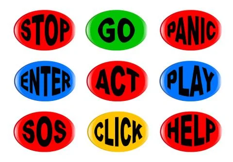 Isolated Oval Button Collection Stock Illustration