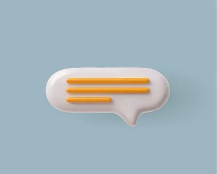 Isolated oval chat bubble, vector 3D illustration in cartoon style. Illustrazione stock