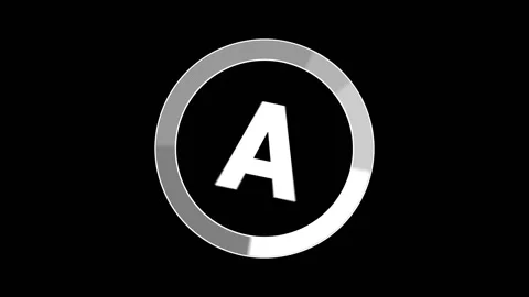 Isolated overlay infographic element - pie chart with the letter A. Isolated. Stock Footage 115900732