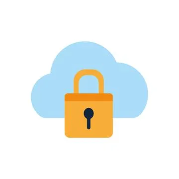 Isolated padlock and cloud flat style icon vector design Stock Illustration