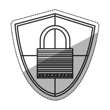 Isolated padlock inside shield design Stock Illustration
