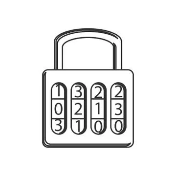 Isolated padlock of security system design Illustrazione stock