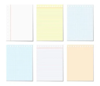 Isolated pages of notebook on white Stock-Illustration