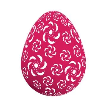 Isolated Painted Purple Easter Egg with Ornamental Floral Pattern, Template.. Stock Illustration