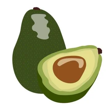 Isolated pair of avocados Ilustração Stock