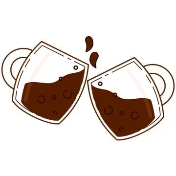 Isolated pair of beer glasses doing a toast Vector Stock Illustration