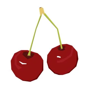 Isolated pair of cherries Stock Illustration