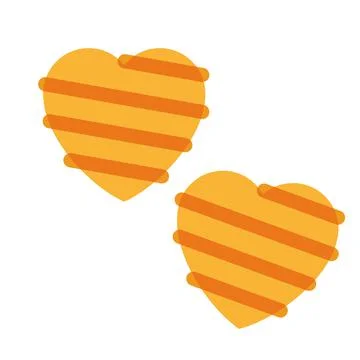 Isolated pair of chocolate candy sheer flat icon Vector Ilustração Stock