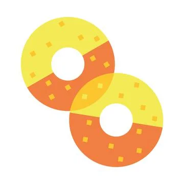 Isolated pair of gummy donuts candy sheer flat icon Vector 스톡 일러스트