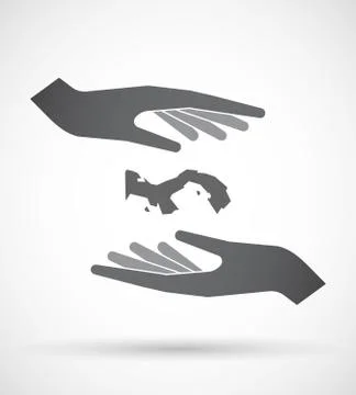 Isolated pair of hands protecting or giving  the Panama map Ilustração Stock