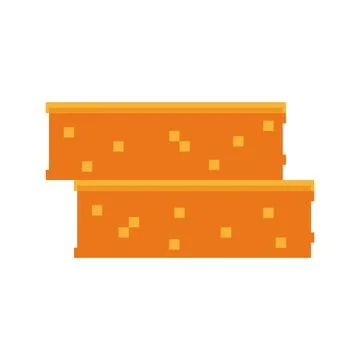 Isolated pair of orange candy bar sheer flat icon Vector Stock Illustration