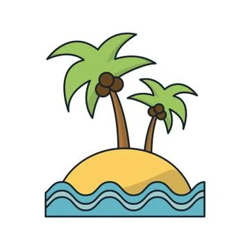 Isolated palm tree beach and sea design 스톡 일러스트