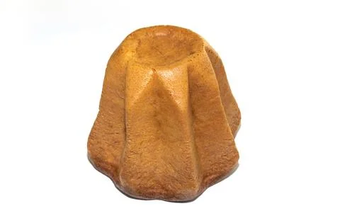 Isolated Pandoro Cake on White Background, Traditional Italian Sponge Christmas Stock Photos