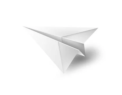 Isolated paper airplane flying Stock Photos