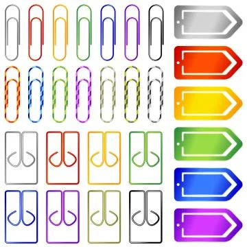 Isolated paper clips Stock Illustration