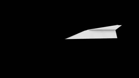 Isolated Paper Plane with Luma Matte Stock Footage 77692579