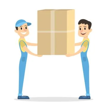 Isolated parcel movers. Stock Illustration