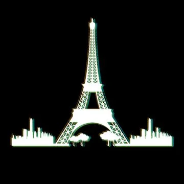 Isolated Paris cityscape Stock Illustration