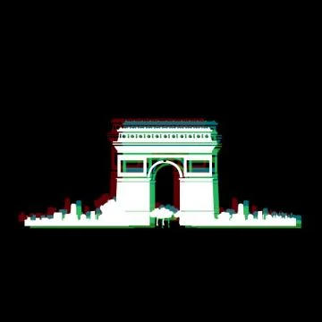 Isolated Paris cityscape Stock Illustration