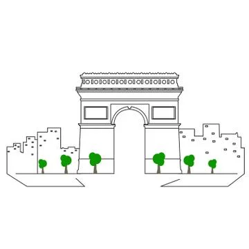 Isolated Paris cityscape 스톡 일러스트
