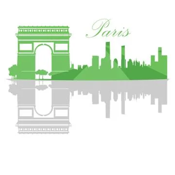 Isolated Paris skyline Stock Illustration