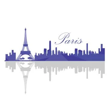 Isolated Paris skyline イラスト素材