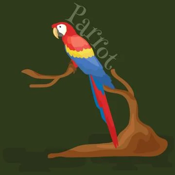 Isolated parrot Illustrazione stock