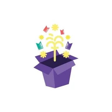 Isolated party confetti inside box vector design Illustrazione stock