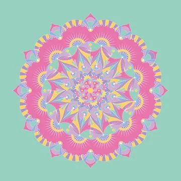 Isolated pastry colored mandala pattern Vector Illustrazione stock