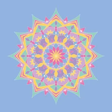 Isolated pastry colored mandala pattern Vector Stock Illustration