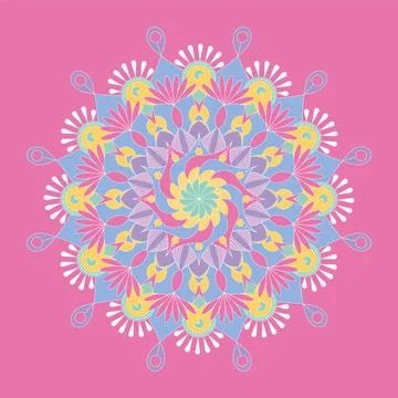 Isolated pastry colored mandala pattern Vector Stock Illustration