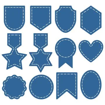 Isolated Patch Badge Emblem Frame Collection Set Premium Vector Stock Illustration