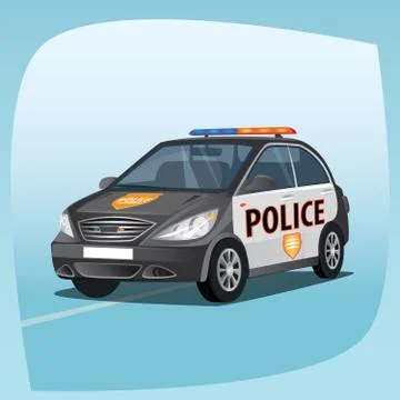 Isolated patrol car Stock Illustration