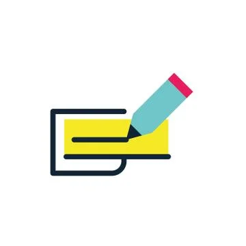 Isolated pen and note vector design Stock Illustration
