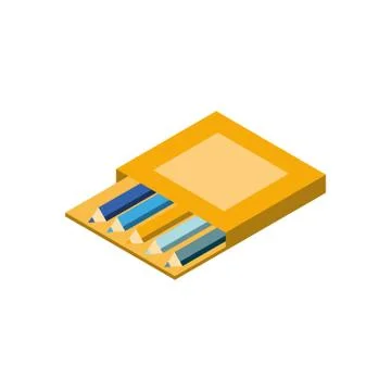 Isolated pencils inside box vector design Stock Illustration