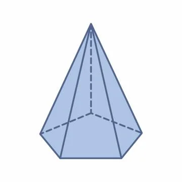 Isolated pentagonal pyramid illustration Stock Illustration